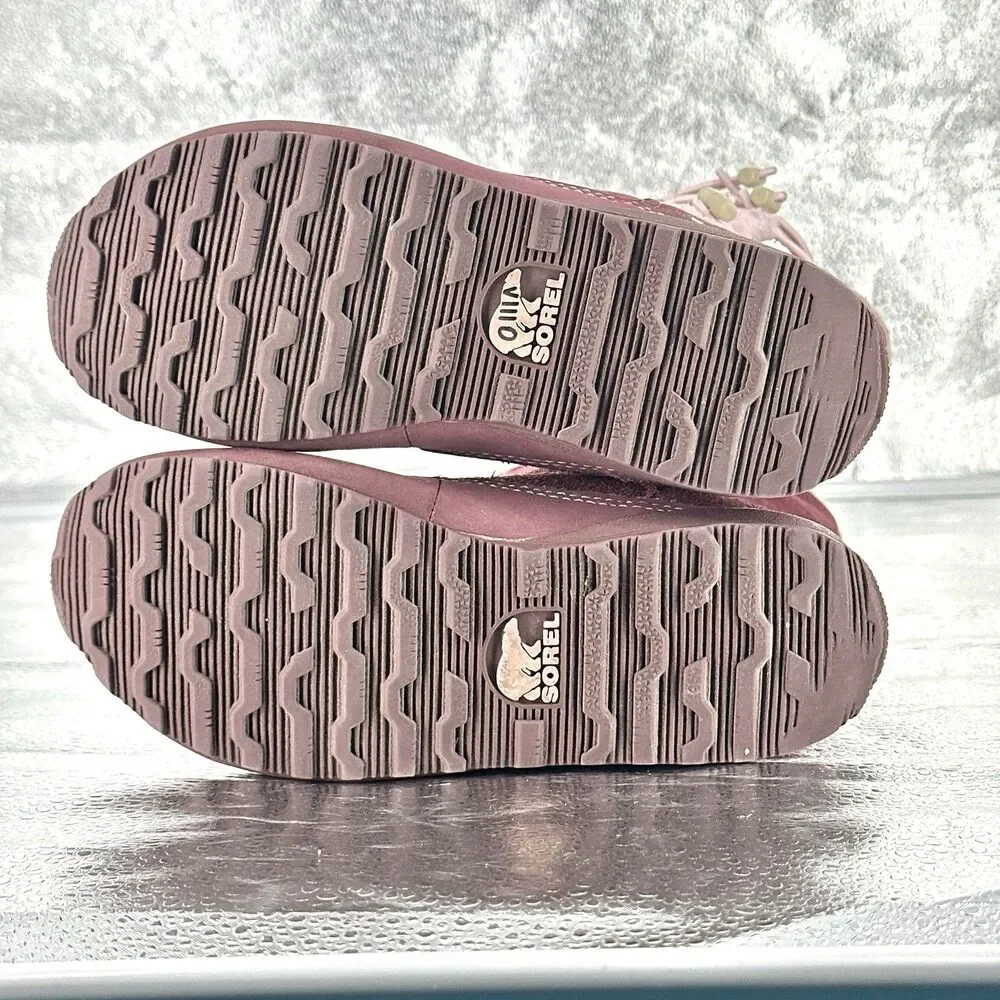 Sorel Suka II Shearling Boots Womens size 4 Pink Suede Non-slip Winter Boots
